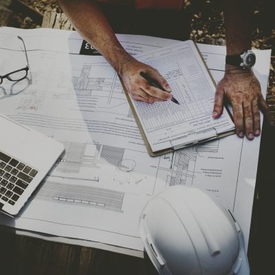 Site engineer on a construction site Site engineer on a construction site